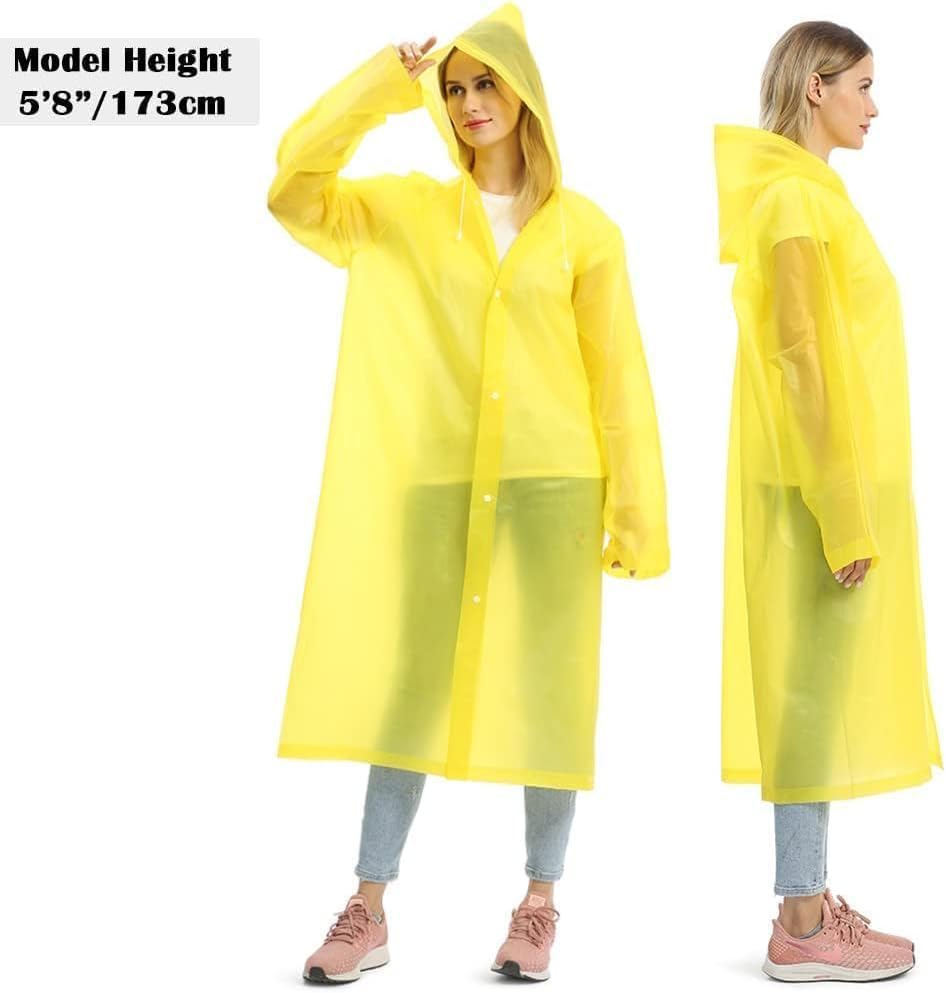 Opret 2 Pack Raincoats for Adults Reusable, EVA Rain Ponchos Lightweight Rain Coat Waterproof Rain Gear for Men and Women