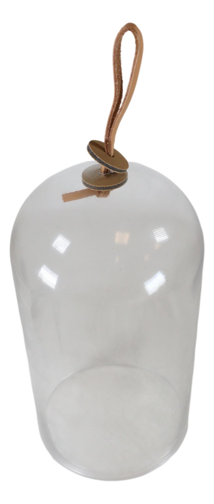 Ebros Gift Large 9.75" High Decorative Sleek Clear Glass Apothecary Cloche Bell Jar Centerpiece Dome Mouth Blown Glass Display Terrarium Case For Displaying Succulents Plants Sculpture Decors