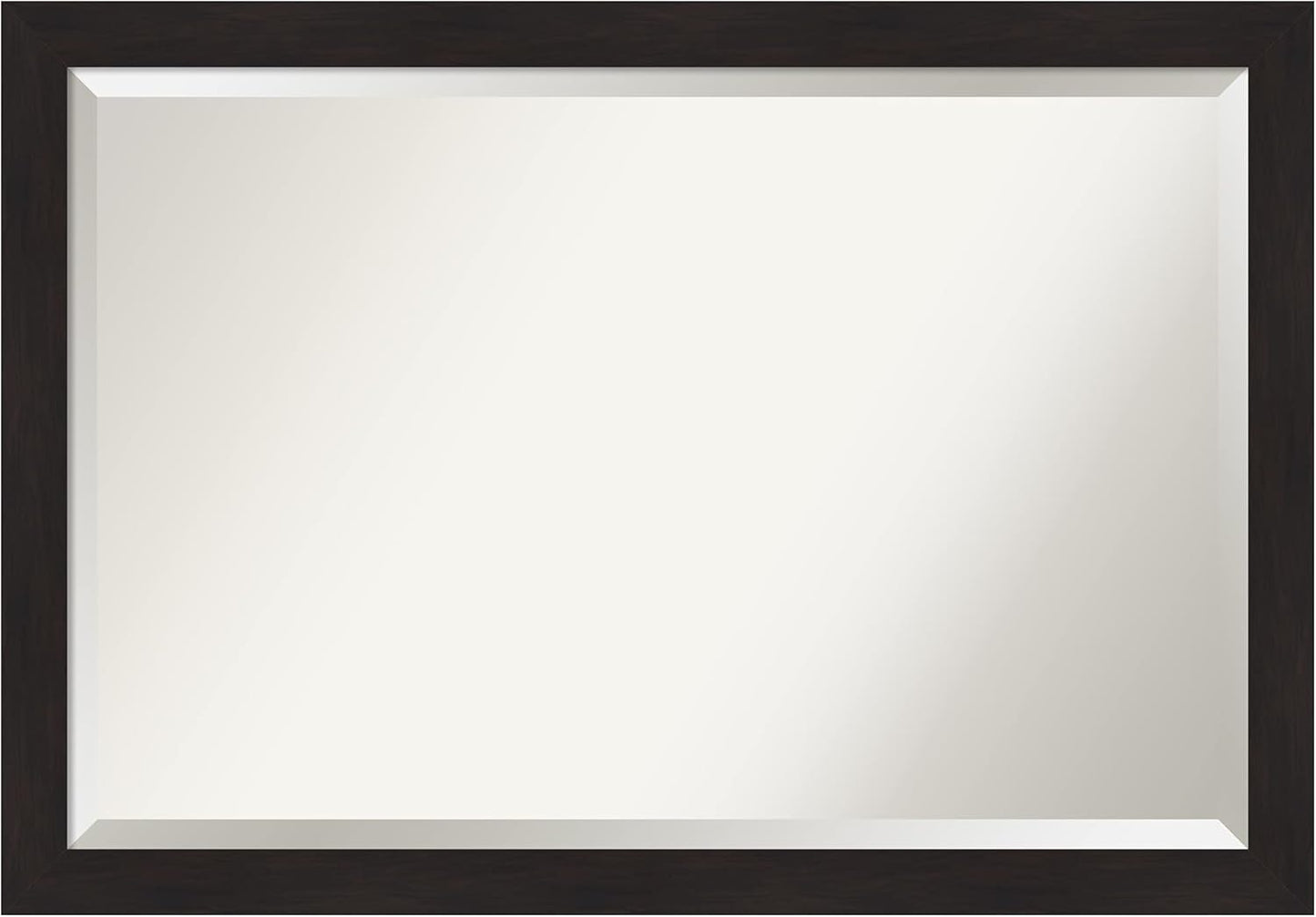 Amanti Art Brown Wall Mirror 28x40 Furniture Espresso Narrow Rectangle Bathroom Mirror for Wall Decor Living Room, Large Casual Frame, Hangs Horizonally and Vertically, Bathroom Decor, Beveled Edge