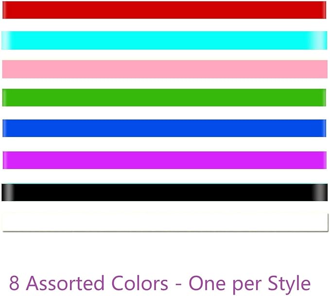 High Elasticity Silicone Bands 1cm x 30cm (8 Colors) - Reusable Stretch Rope for Beach Towel Tie Down & Trash Can Holder | Adjustable, Durable