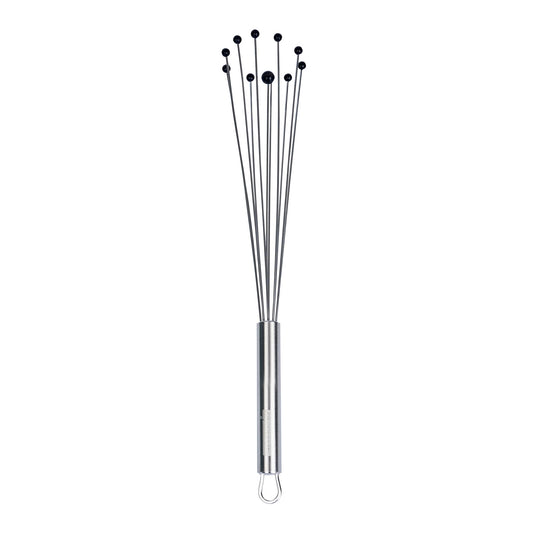 Restaurantware 12.5 in Stainless Steel Ball Whisk with Silicone Tips - German Standard Sauce & Gravy Whisk, Non-Scratch, Dishwasher Safe - Non-Stick Silicone Ball Whisk for Baking