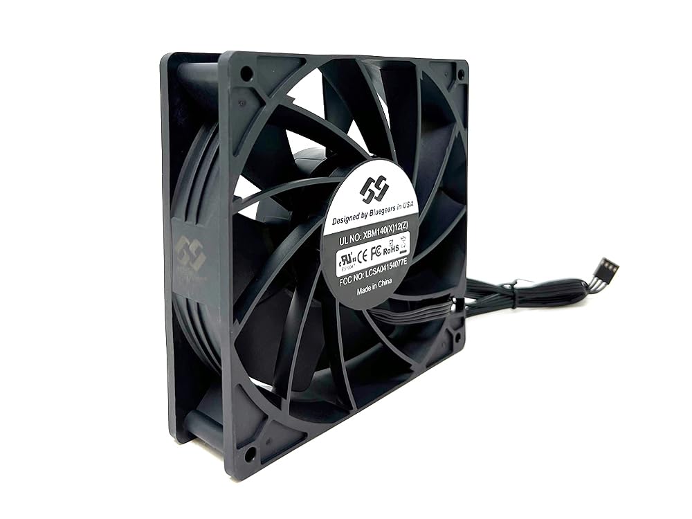 Bgears B-Blaster 140X38 (Pwm Version) Extreme Cooling Gaming Pc & Mining Machine Fan, Hi-Speed 5200Rpm W/Airflow Of 308 Cfm, 2 B