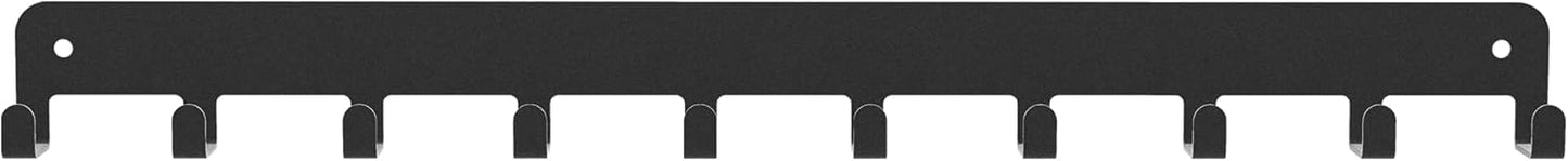 Sturdy Steel Wall Key Holder XL - 10 Hooks. Metal and Wooden Key Hanger with Hooks for Car, Apartment, Storage, Keys