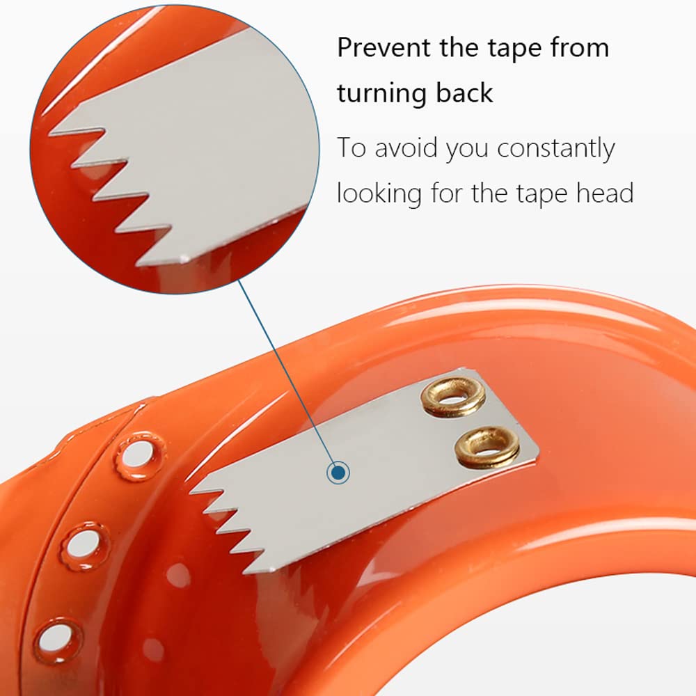 PROSUN 2 Pack Metal Packing Tape Dispenser Gun:2-inch Wide Tape Dispenser / 3-Inch Inner Paper Core(2" Blue + 2" Orange)