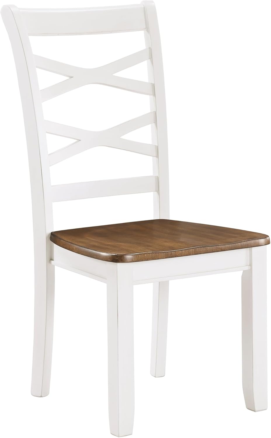 Lexicon Dining Table Set for 6 with Chairs, Solid Wood 7 Piece Farmhouse Dining Room Table and Chairs Set of 6, Cross Back, Easy Assembly Seater for Indoor Home, Dinner, Kitchen, Cherry/White