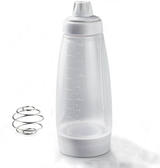 Pancake Batter Dispenser with Blender Balls,33.8 Oz Silicone Squeeze Pancake Mixer, Kitchen Pancake Batter Dispenser Bottle Baking Tool for Cupcakes, Crepes, Waffle, Muffins,Qatayef,Cupcakes