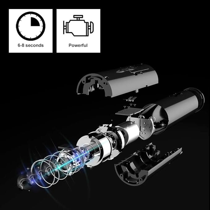 Electric Corkscrew Set with Battery, Drip-free Pourer, Wine Vacuum Stopper, and Foil Cutter, Gift Set, Black (SET USB)