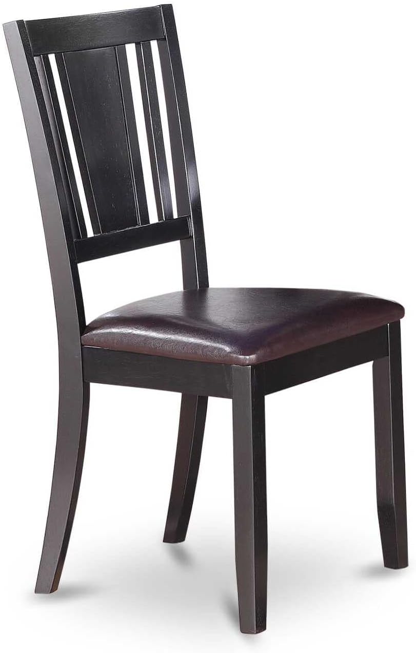 East West Furniture ESDL3-BCH-W 3 Piece Dinette Set for Small Spaces Contains a Round Dining Table with Pedestal and 2 Dining Chairs, 30x30 Inch, Black & Cherry