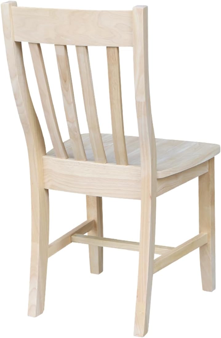 Set of Two Cafe Dining Chairs, Unfinished