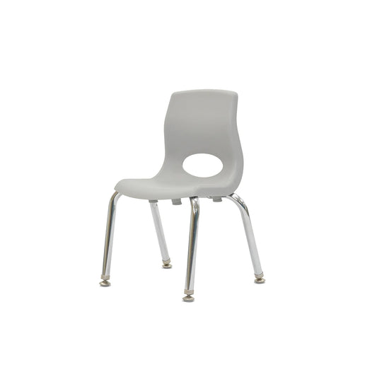 Children’s Factory, AB8010GYC, MyPosture Plus 10" H Chair, Gray with Chrome Legs, Kids Preschool, Daycare or Classroom Flexible Seating, Toddler Desk Chair