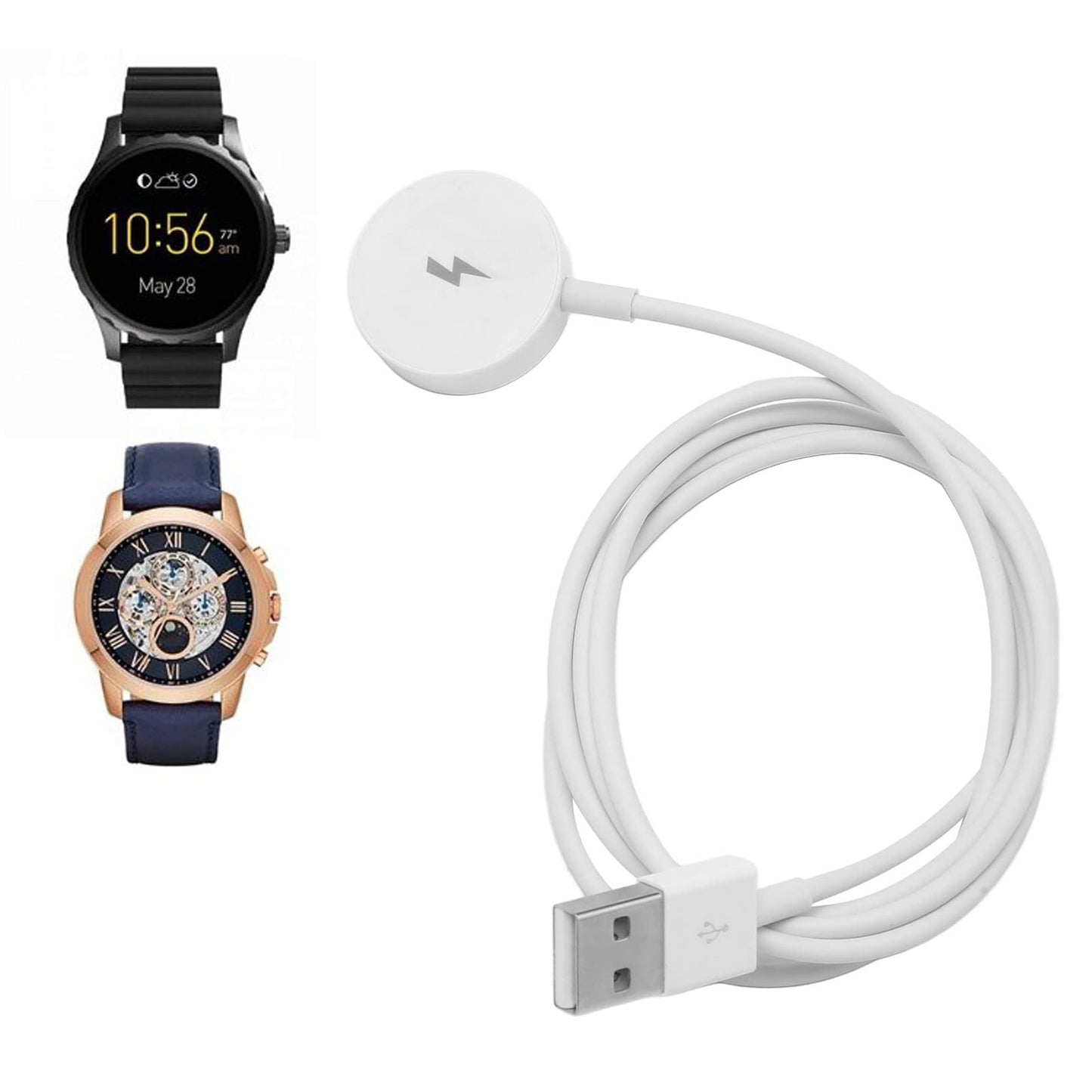 Smart Watch Charger For Fossil Gen 1 2 3, Charging Dock For Fossil Q Gen 1 2 3 Founder, Wander, Marshal, Explorer And Venture Se