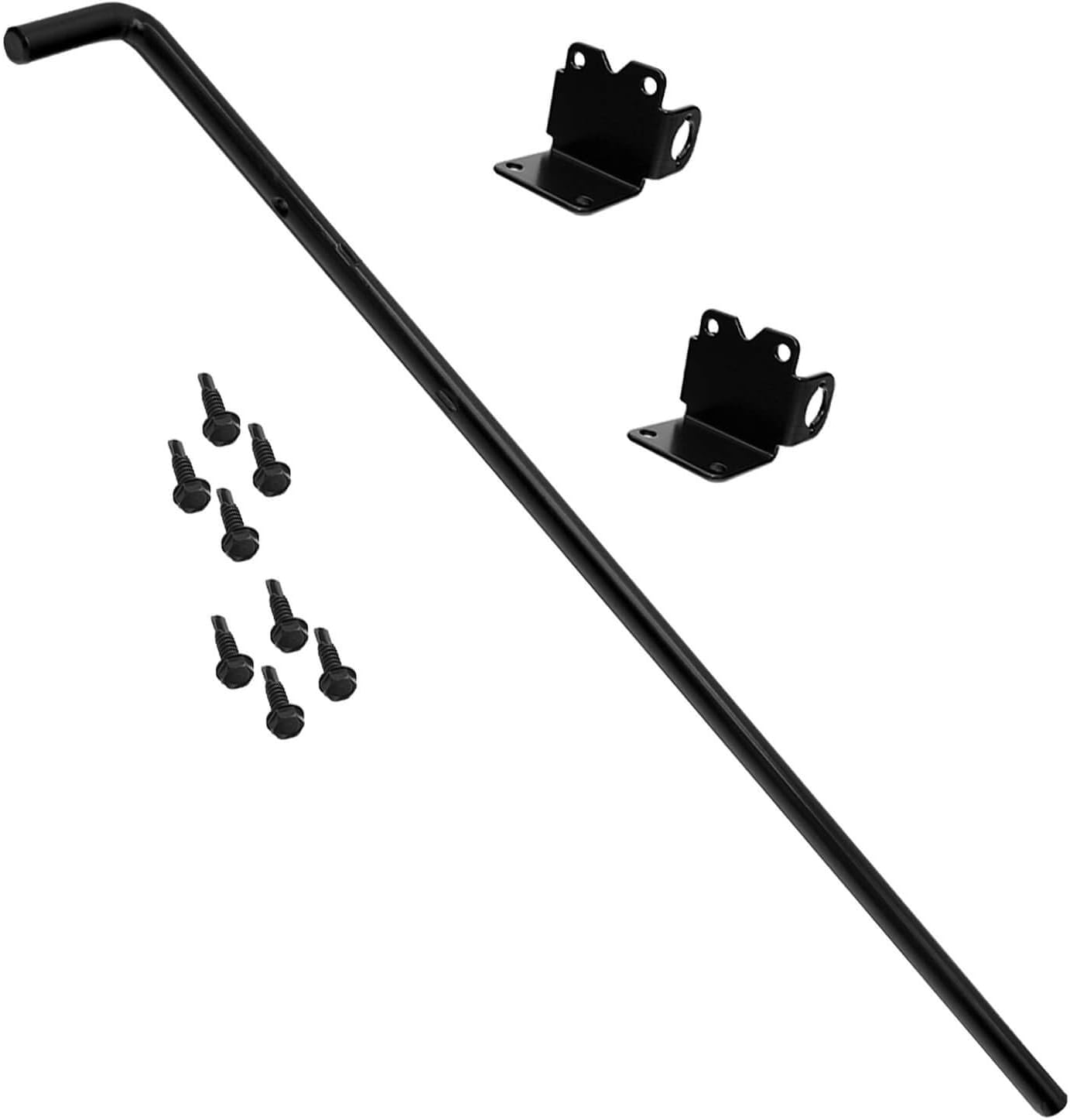 Vinyl Fence Drop Rod - Black Cane Bolt for Securing Double Gates - Powder Coated Hardware