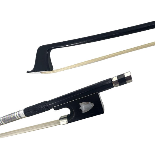 Yinfente Violin Bow 4/4 Carbon Fiber Ebony Frog With Shield Inlay,Mongolian Horse Hair,Stick&Well Balance 4/4 Violin Bow For All