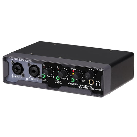 Bomge Usb Audio Interface(32Bit/192 Khz) With Xlr,Phantom Power,Direct Monitoring,Loopback For Pc Recording,Streaming,Guitarist,