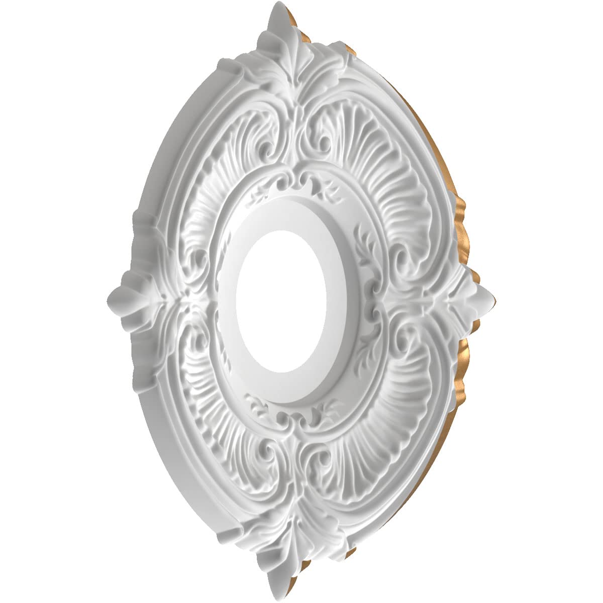 Ekena Millwork Cmp13Atbgl Attica Thermoformed Pvc Ceiling Medallion (Fits Canopies Up To 5), 13Od X 3 1/2Id X 3/4P, Bright Coat