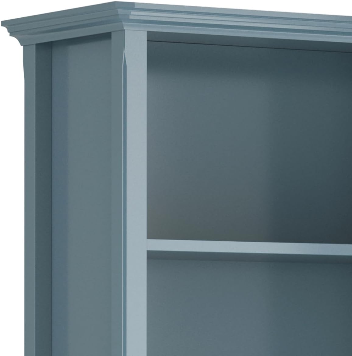 SIMPLIHOME Amherst Bookcase - 70 inch Tall 5-Shelf Solid Wood Bookshelf in French Blue, Transitional Storage for Living Room, Study Room or Office with Adjustable Shelves and Tapered Legs