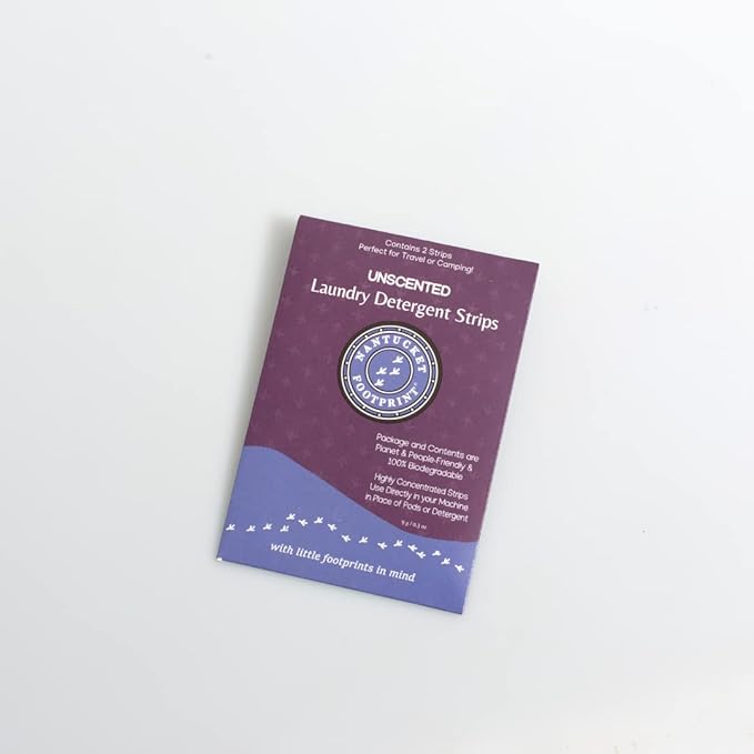 Travel Pack | Premium Unscented Laundry Detergent Sheets (2 Strips Per Pack, 12 Loads) | People & Planet-Friendly | Liquidless Laundry Detergent Sheets by Nantucket Footprint