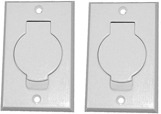(2 Pack) Replacement Designed To Fit Standard White Central Vacuum Inlet Valve Plate For Beam Central Vac -White Round Door