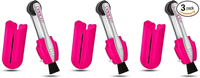 CarbonKlean Peeps Glasses Cleaner - for Eyeglasses, Reading Glasses, and More - Lens Cleaner with Carbon Microfiber Tech - Injected Pink- 3 Count
