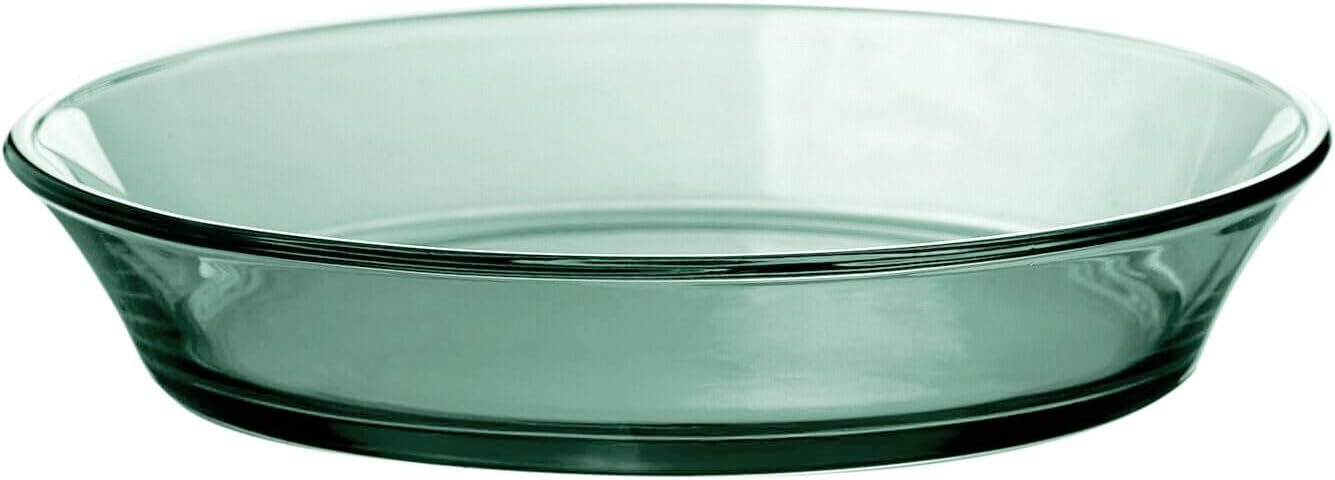 STP GOODS Glass Soup and Salad Bowl with Handles, Cobalt Transparent Glass Eating Plates, Circular Dinnerware for Salad, Bread, Dinner (Green Bowl, Set of 4)