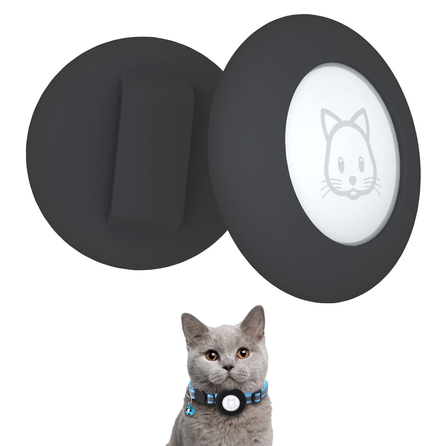 Simplethings Air-Tag Cat Collar Holder, Pet Silicone Protective Case For Air-Tag, 2Pack Waterproof Case Cover For Apple Air-Tag