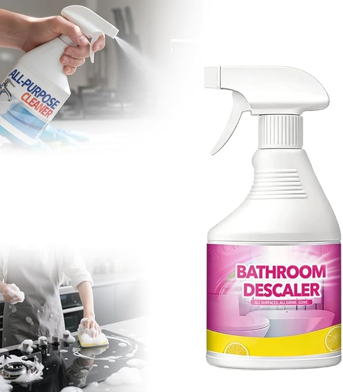 KAMOJI 2026 New Bathroom Descaler Cleaner, Multipurpose Bathrooms Cleaning Foam Spray for Kitchen, Upgrade All Purpose Rinse Cleaning Foam for Bathrooms, Sink, Glass (Apple)
