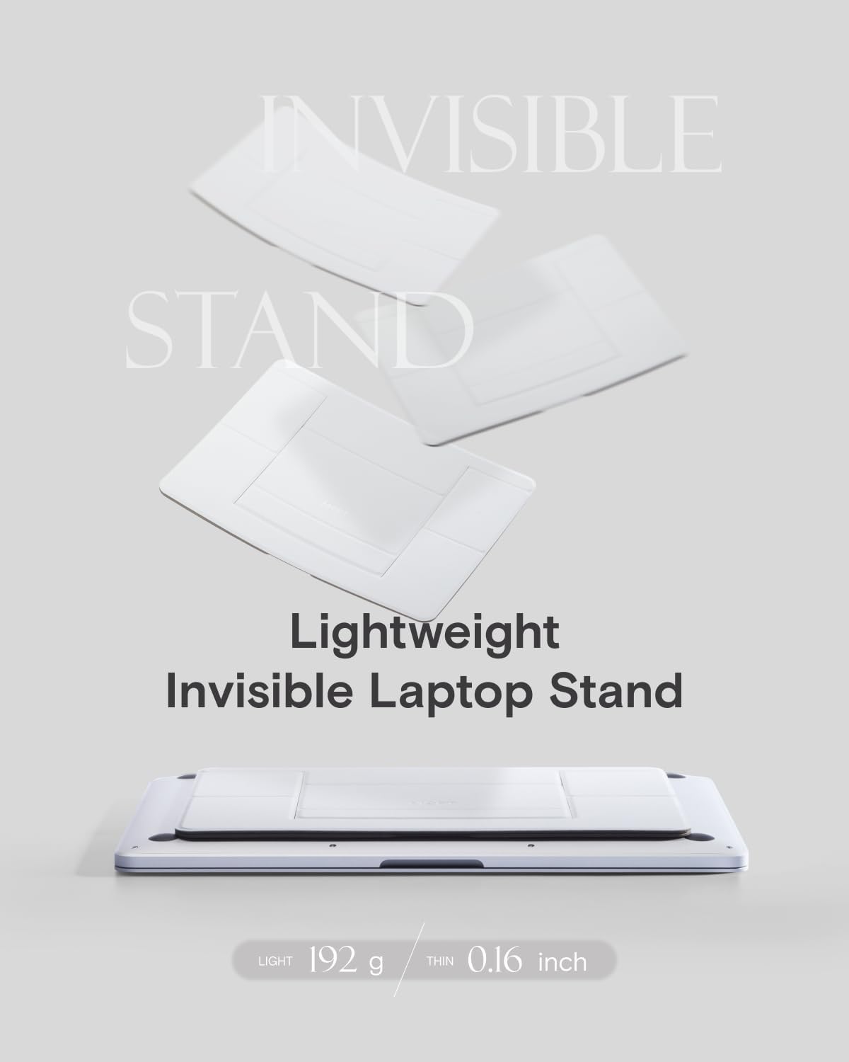 MOFT Invisible Laptop Stand for Desk, Stick-Free Tablet and Computer Stand with Dual-Angle, Foldable&Portable Laptop Riser Holder, Fits 7-11" Tablets&11-14" Laptops, Misty Cove (Non-Adhesive Version)