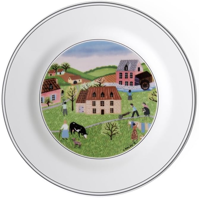 Villeroy & Boch Design Naif Bread & Butter Plate #2-Spring Morning, 6.75 in, Premium Porcelain, White/Colorful