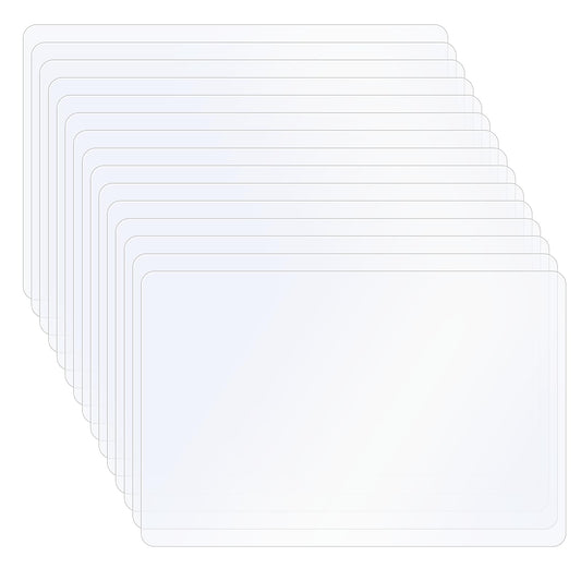 Oqqlin 15 Pcs Flexible Plastic Cutting Mats, 17 x 11 Inch Clear Plastic Cutting Board Mats Wipeable Frosted Placemats for Kitchen, Cooking, Table, Writing