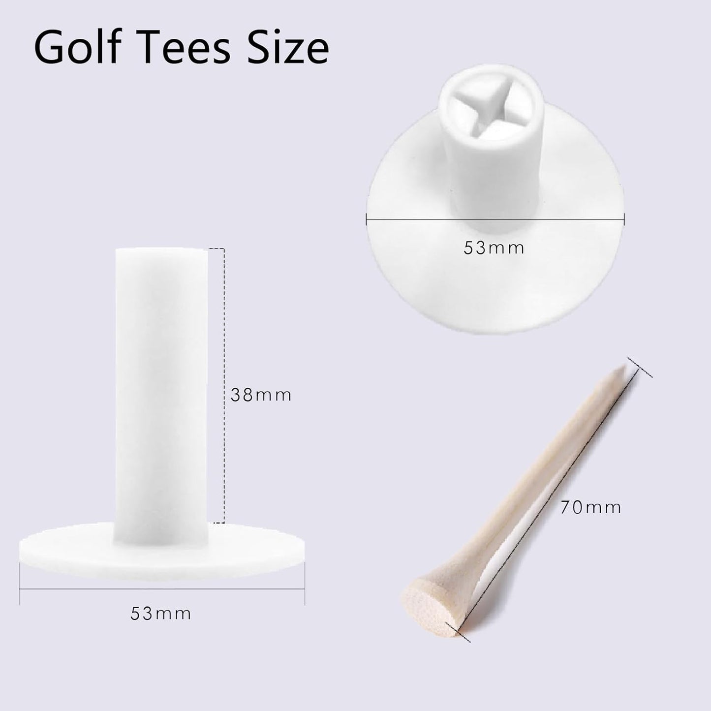 Rubber Golf Holder Set for Driving Range, Golf Rubber Tees Practice for Golf Hitting Mats Outdoor Indoor, 1.5 Inch Holder Tees, Universal with Artificial Turf Golf Mats