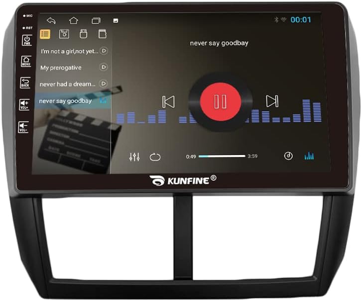 Kunfine Car Android Navigation Stereo GPS Radio Reverse Camera Display 9" IPS Touchscreen Headunit Tablet Pad Media Player for Subaru Forester 2007-2013, if Applicable Quad Core 2G+32G