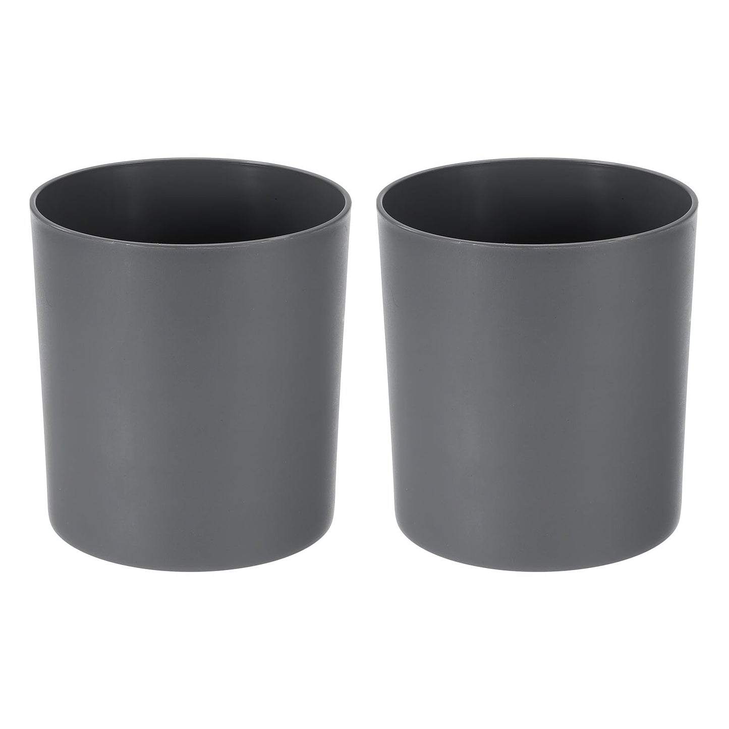 M METERXITY 2-Pack Plastic Plant Pots, 6 Inch Plastic Planters Round Flower Planter Containers Flower Pots for Indoor/Outdoor/Garden, Plant Holder [Gray]