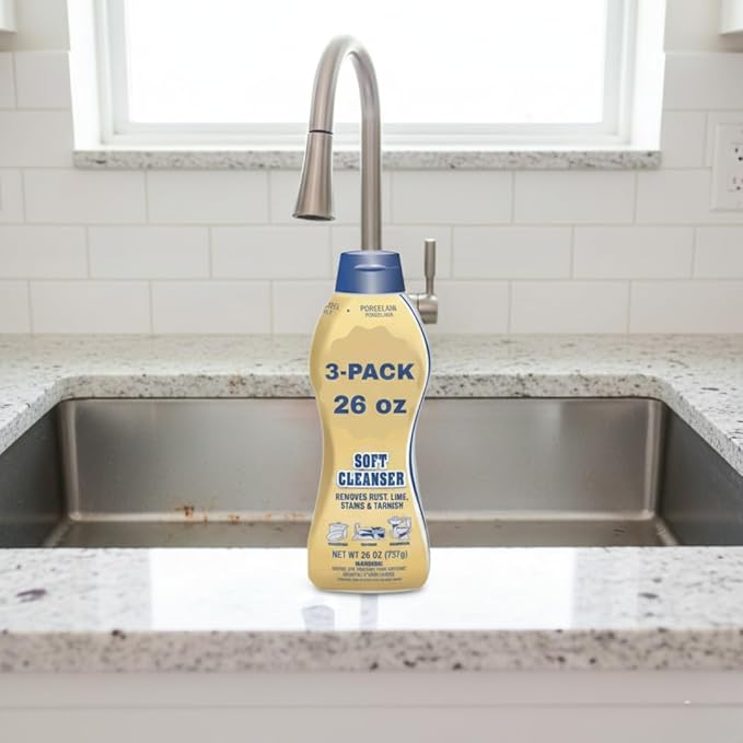 More Spray & Foam Cleaner, 25.4 oz (3-Pack) Powerful Multi-Surface Cleaner for Rust, Grease & Grime – Works on Stainless Steel, Tile, Brass, Copper & More (Soft Cleanser All Purpose Cleaner)