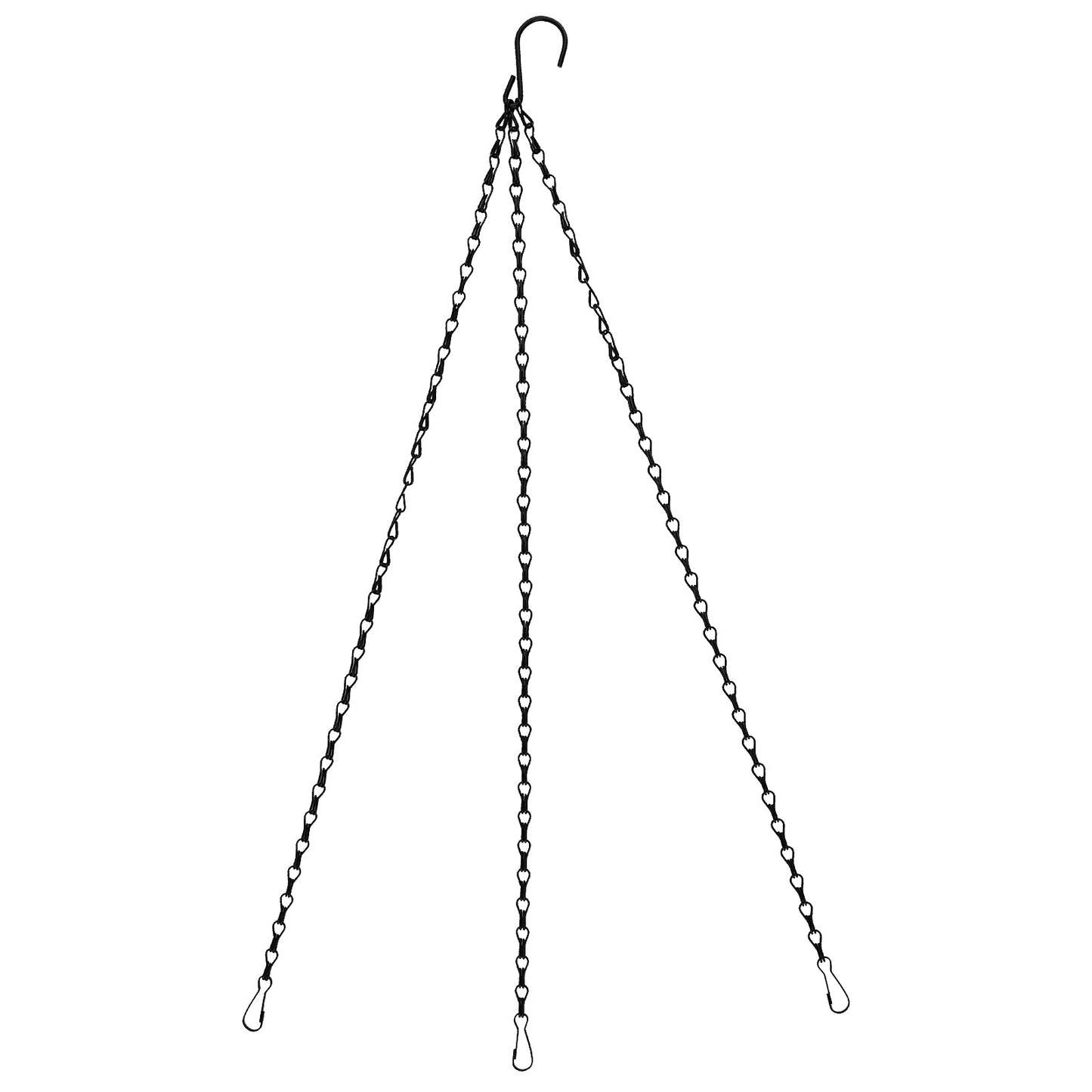 MOUYAT 10 Sets 23 Inch Black Metal Hanging Chains, 3 Point Planter Hanging Basket Chain with Hooks, Heavy Duty Flower Plant Pot Hanger Chain for Garden Wind Chimes, Billboard, Indoor Outdoor Ornament