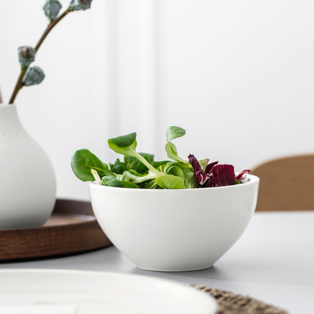 Villeroy & Boch Artesano Original Rice Bowls, Set of 4, Premium Porcelain, Made in Germany, 20.25 oz Capacity Each, White
