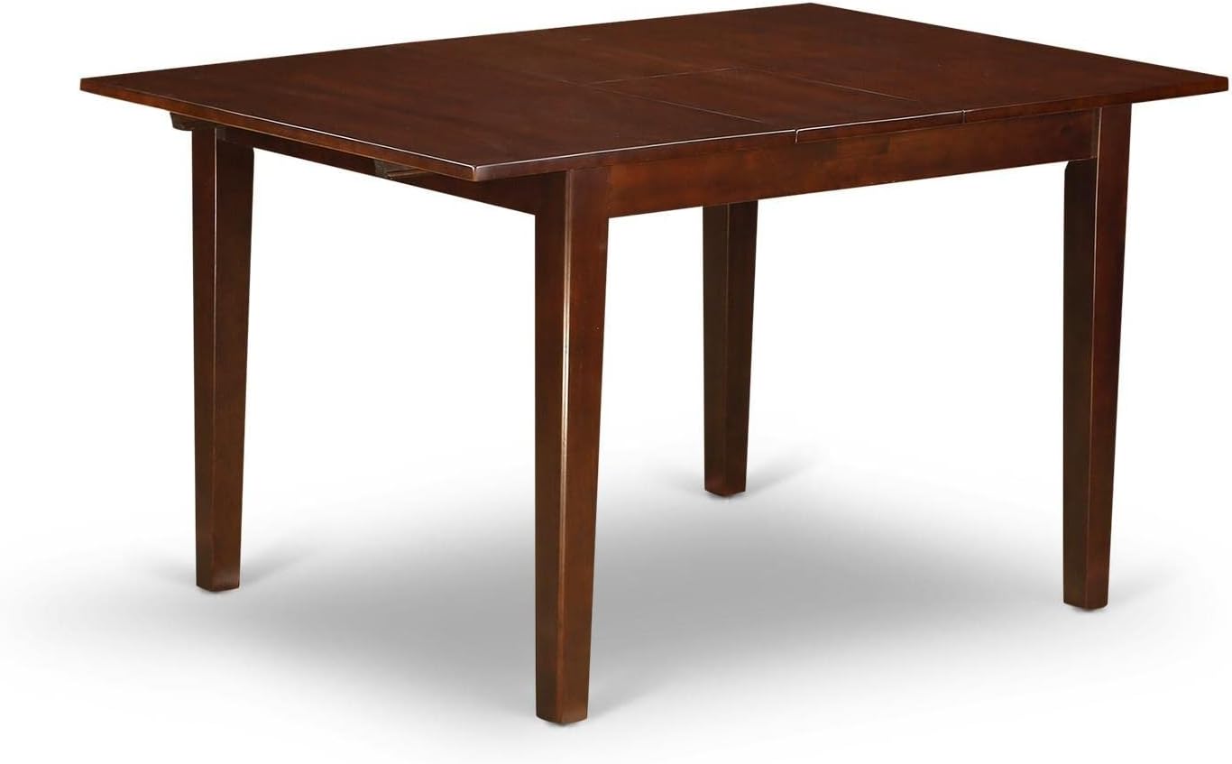 East West Furniture MLIP5-MAH-C 5 Piece Kitchen Table Set for 4 Includes a Rectangle Dining Room Table with Butterfly Leaf and 4 Linen Fabric Upholstered Chairs, 36x54 Inch, Mahogany