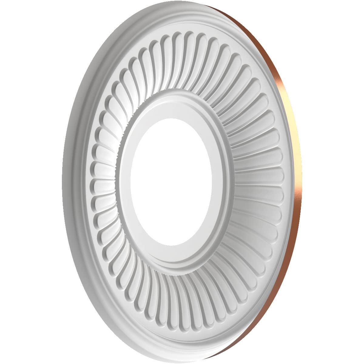Ekena Millwork Cmp10Bebco Berkshire Thermoformed Pvc Ceiling Medallion (Fits Canopies Up To 4 1/2), 10Od X 3 1/2Id X 3/4P, Brigh