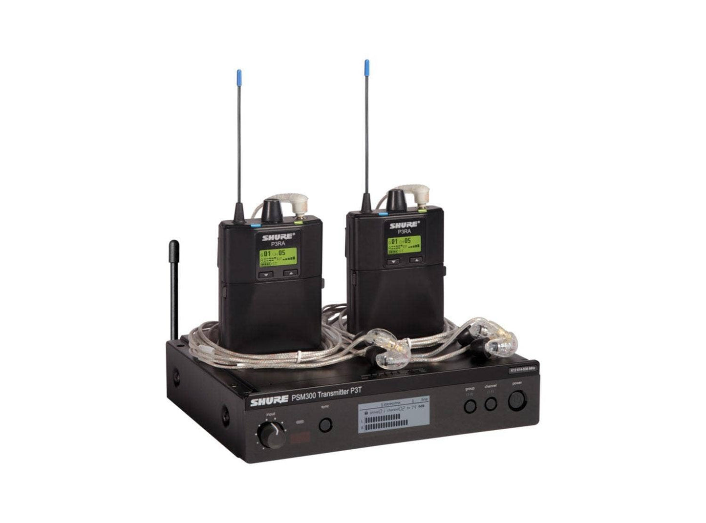 Shure Psm300 P3Tra215Twp Pro Wireless In-Ear Personal Monitor System With Se215-Cl Earphones, Twinpack - H20 Band