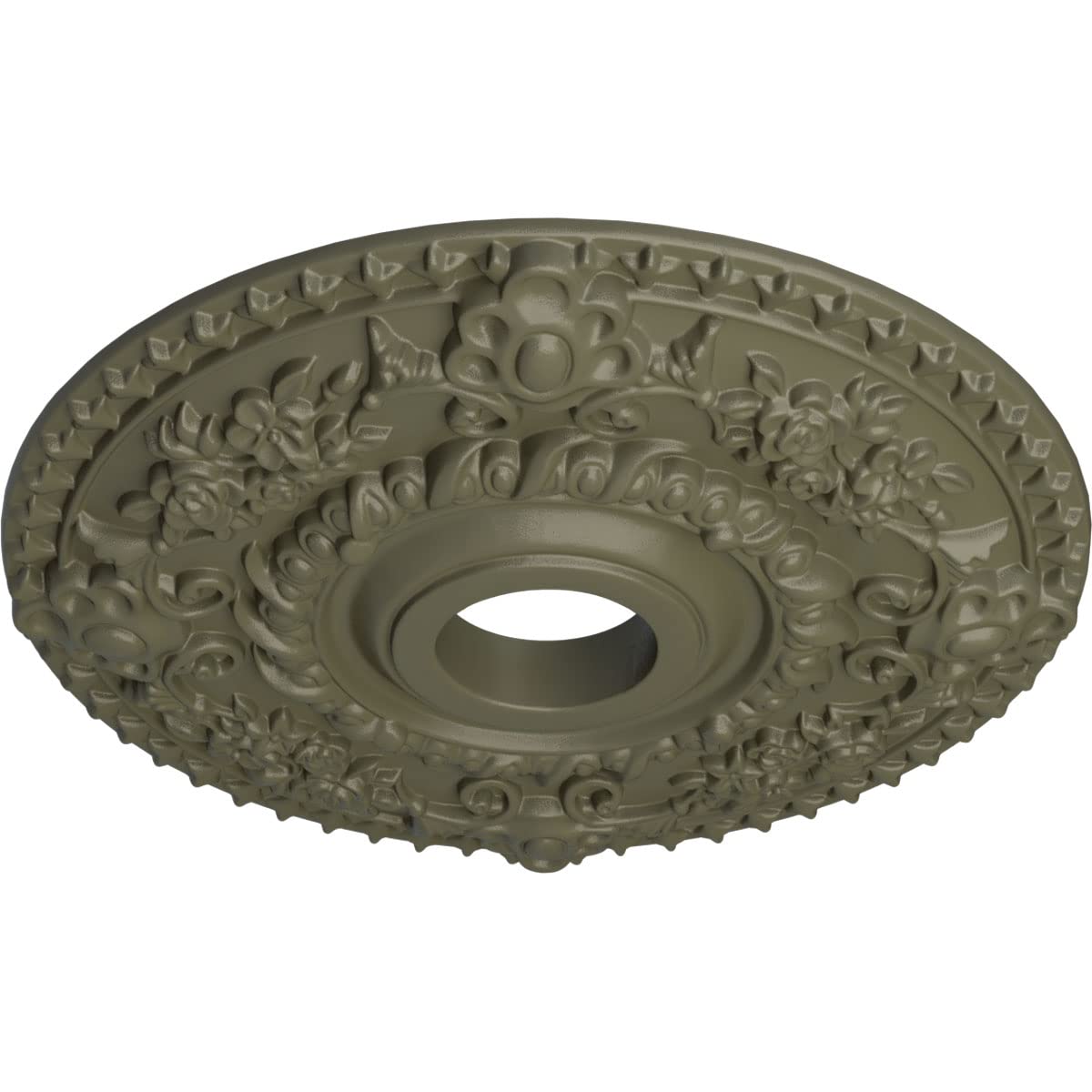Ekena Millwork Cm18Rossf Rose Ceiling Medallion, Spartan Stone