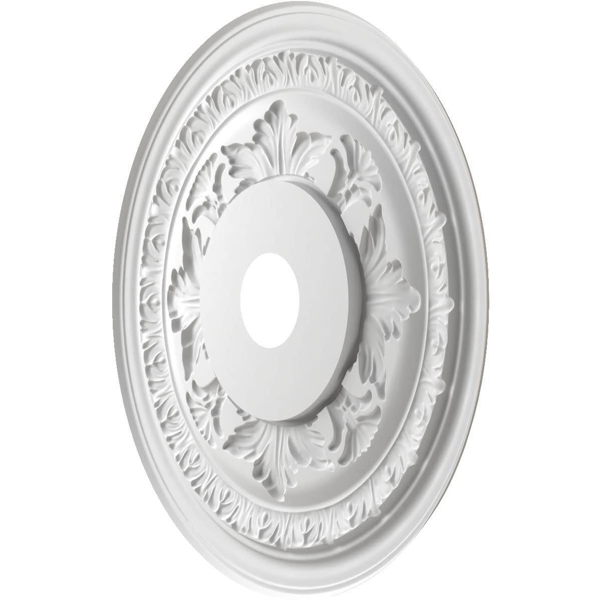 Ekena Millwork Cmp22Babcr Baltimore Thermoformed Pvc Ceiling Medallion (Fits Canopies Up To 7 3/4), 22Od X 3 1/2Id X 1P, Bright