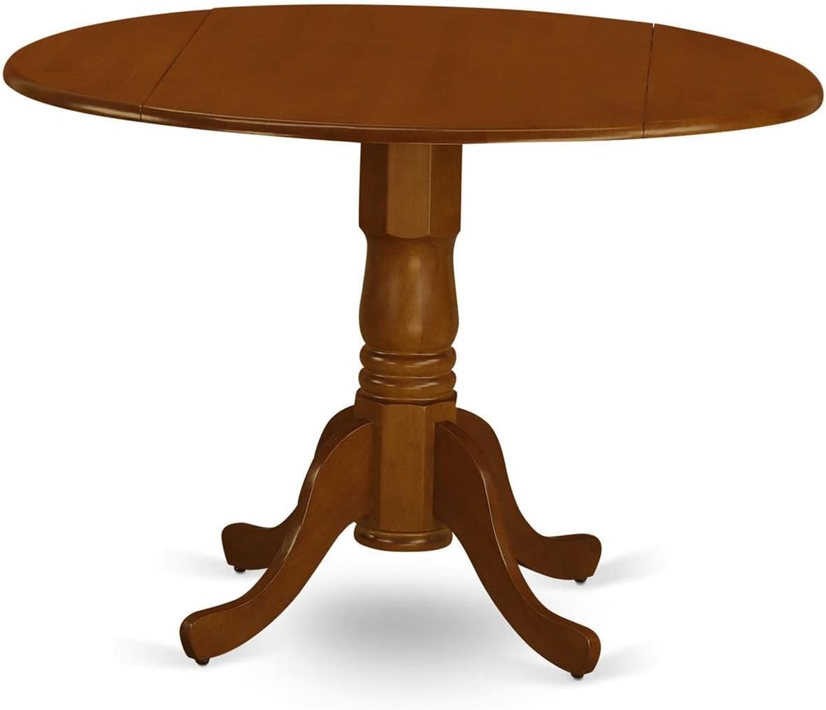 East West Furniture DLNI3-BCH-C 3 Piece Kitchen Table Set for Small Spaces Contains a Round Dining Table with Dropleaf and 2 Linen Fabric Dining Room Chairs, 42x42 Inch, Black & Cherry