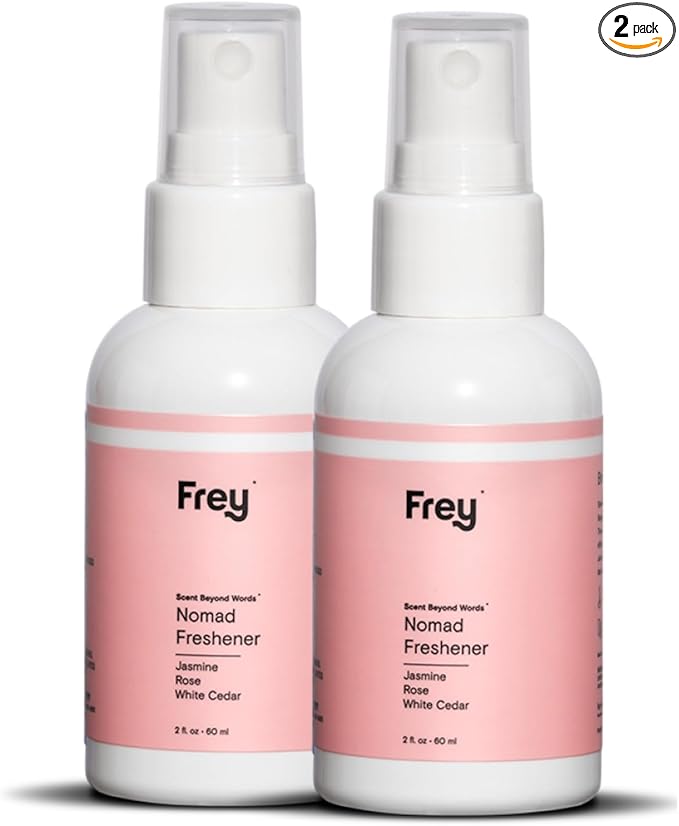 Frey Fabric Freshener Spray – Pack of 2 | Linen Spray Deodorizer for Laundry | Jasmine Rose | 2oz Bottles