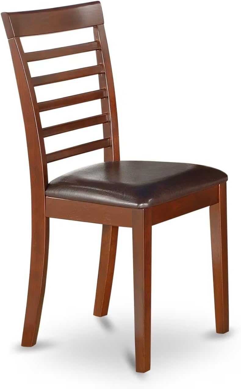 East West Furniture CAML5-MAH-LC 5 Piece Dining Set Includes a Rectangle Dinner Table and 4 Faux Leather Kitchen Dining Chairs, 36x60 Inch, Mahogany