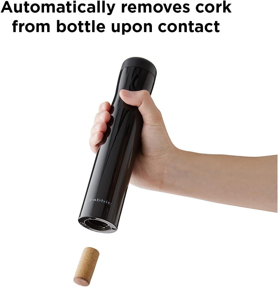 Rabbit Automatic Electric Corkscrew Wine Bottle Opener, One Size, Shiny Black (Pack of 12)