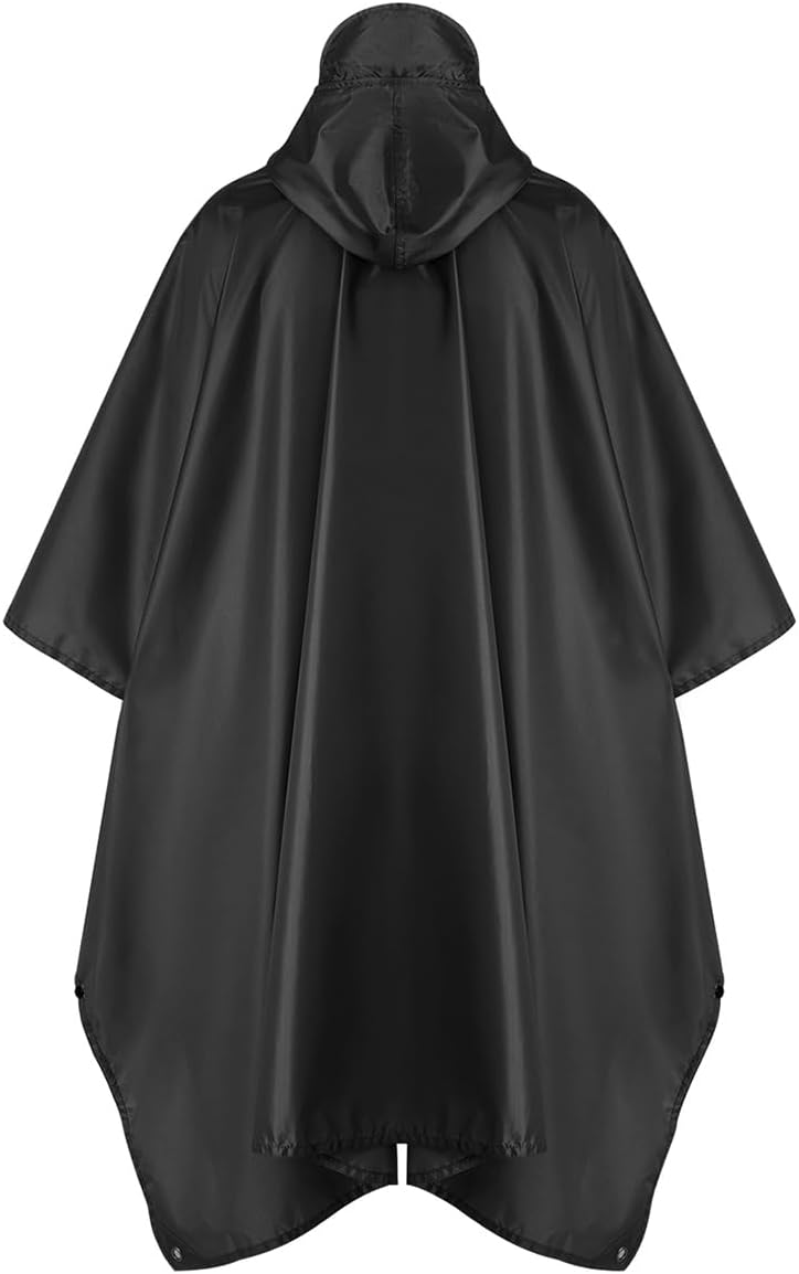 salamra Hooded Rain Poncho Waterproof Raincoat Jacket for Men/Women/Adults with Pocket