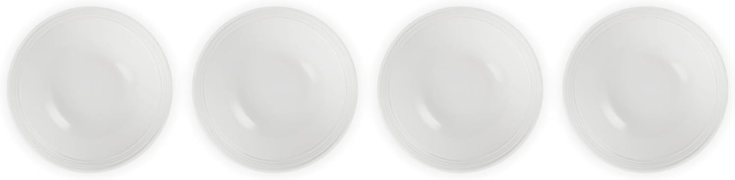 Le Creuset Stoneware Set of 4 Soup Bowls, 22 oz. (6.25") each, White