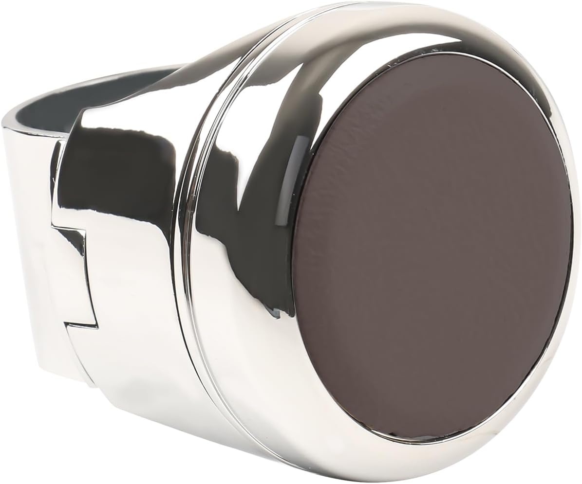 Steering Wheel Spinner Sport Maneuvering Knob Cow Leather Cover Swivel Suicide Knob Universal Fit for Cars, Trucks, Boats (Coffee)