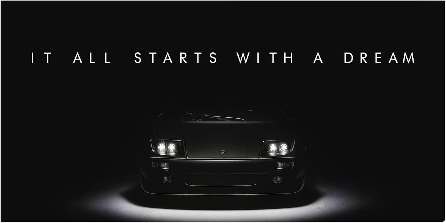 Motivational Wall Art for Office, Super Car Art Canvas, Inspirational Automotive Decor for Lamborghini Diablo Sportscar Lovers, Motivational Wall Decor for Office and Home, Car Poster (30" x 60" in)