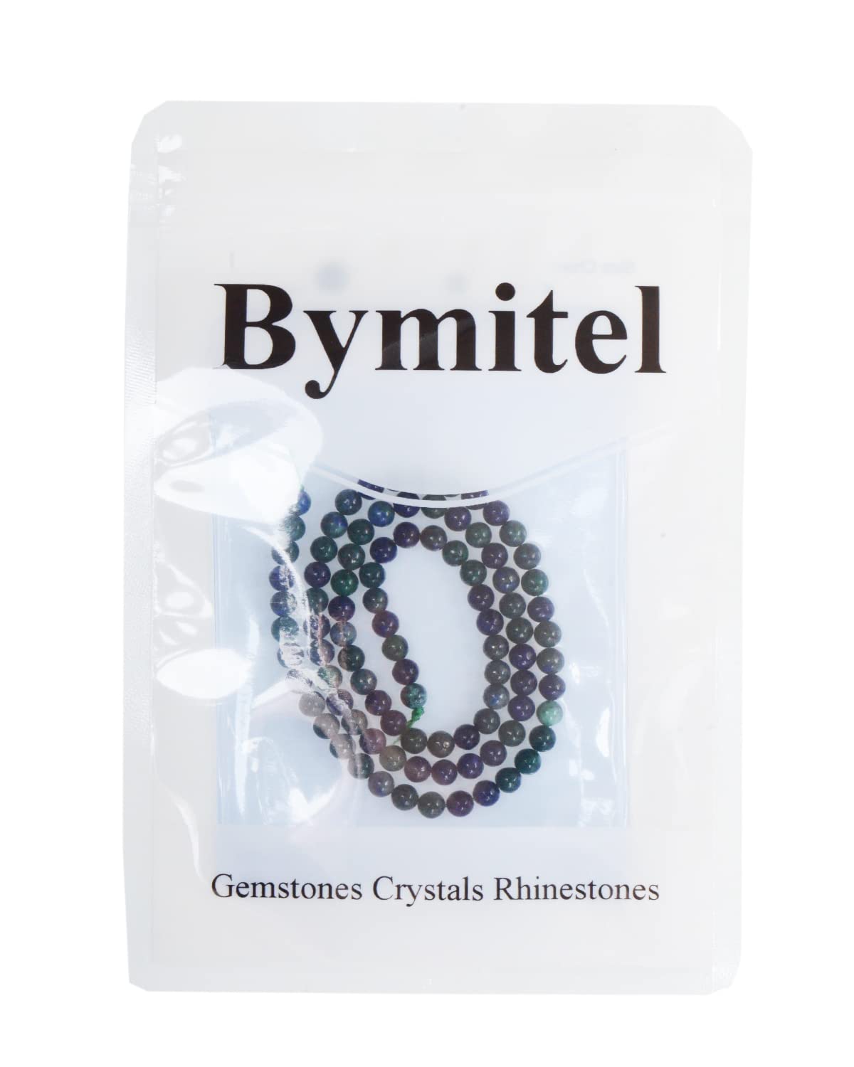Bymitel 90 pcs Genuine Real Round Loose Stone Beads Gemstone Spacers for Charm DIY Jewelry Making 15.5" per Strand 4mm (Lapis Lazuli Chrysocolla, 4mm)