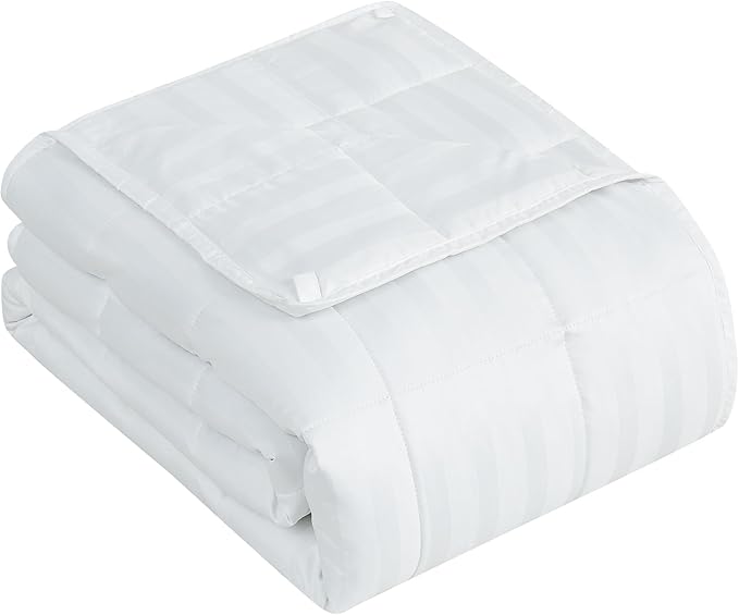 King Size Weighted Blanket for Adults (20 lbs, 80” x 87”, Snowy Stripes) Heavy Blanket for Sleeping Perfect for 190-210 lbs, Breathable Blanket for Adults & Couple All Season, Machine Washable